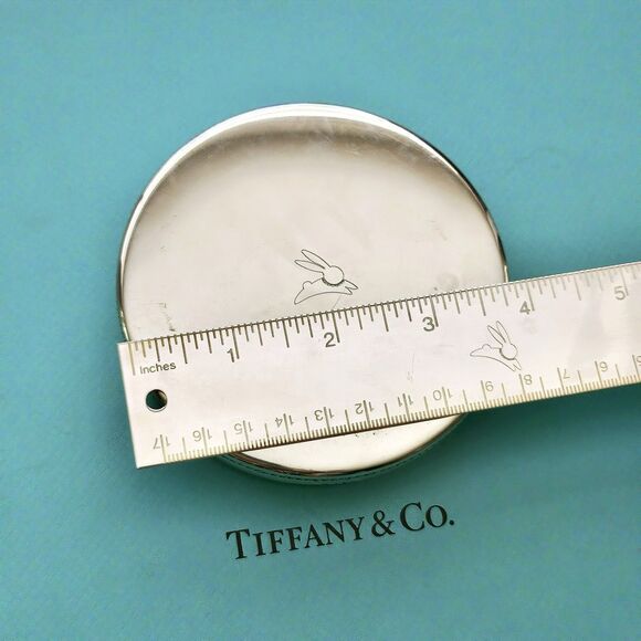Vintage Tiffany & Co. Rabbit Engaved Silver Tone Handcrafted Pewter Jewelry Box - Picture 7 of 7